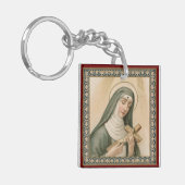 St. Rita of Cascia (M 015) Square Acryllic Sleutelhanger (Voorkant Links)