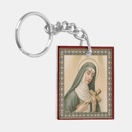 St. Rita of Cascia (M 015) Square Acryllic Sleutelhanger (Voorkant Links)