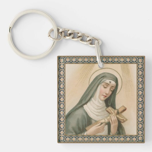 St. Rita of Cascia (M 015) Square Acryllic Sleutelhanger (Voorkant)