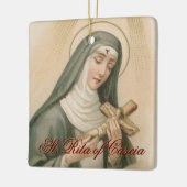 St. Rita of Cascia (M 015) Square Keramisch Ornament (Links)