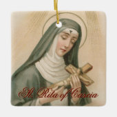 St. Rita of Cascia (M 015) Square Keramisch Ornament (Voorkant)