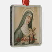 St. Rita of Cascia (M 015) Square Metalen Ornament (Rechts)