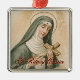 St. Rita of Cascia (M 015) Square Metalen Ornament