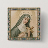 St. Rita of Cascia (M 015) Square Vierkante Button 5,1 Cm (Voorkant)