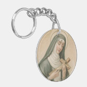 St. Rita van Cascia (M 015) Circulair Acryl Sleutelhanger (Voorkant Links)