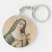 St. Rita van Cascia (M 015) Circulair Acryl Sleutelhanger (Achterkant)