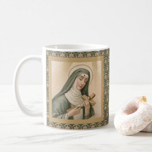 St. Rita van Cascia (M 015) Koffiemok (Met donut)