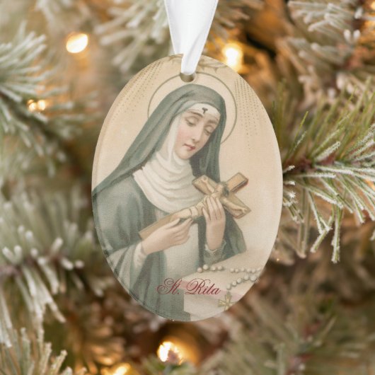 St. Rita van Cascia (M 015) Ovaal Acryl Ornament (Boom)
