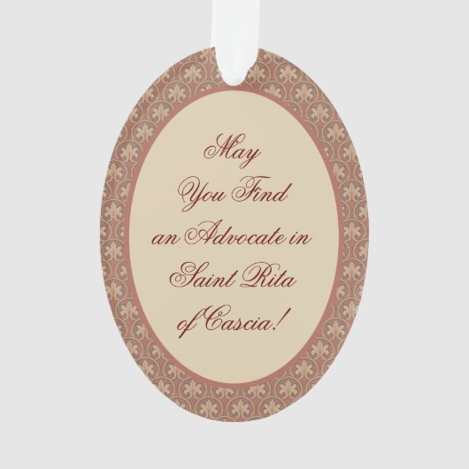 St. Rita van Cascia (M 015) Ovaal Acryl Ornament (achterkant)