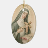 St. Rita van Cascia (M 015) Ovaal Keramisch Ornament (Links)