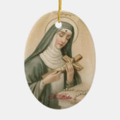 St. Rita van Cascia (M 015) Ovaal Keramisch Ornament (Voorkant)