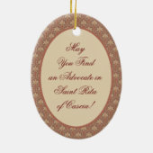 St. Rita van Cascia (M 015) Ovaal Keramisch Ornament (Achterkant)