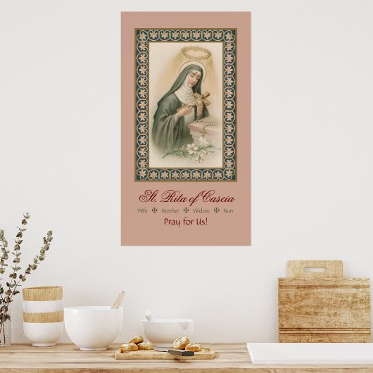 St. Rita van Cascia (M 015) Poster (Keuken)
