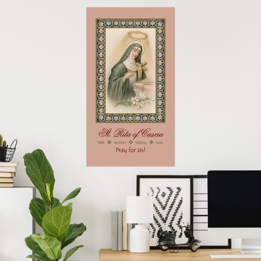 St. Rita van Cascia (M 015) Poster (Thuiskantoor)