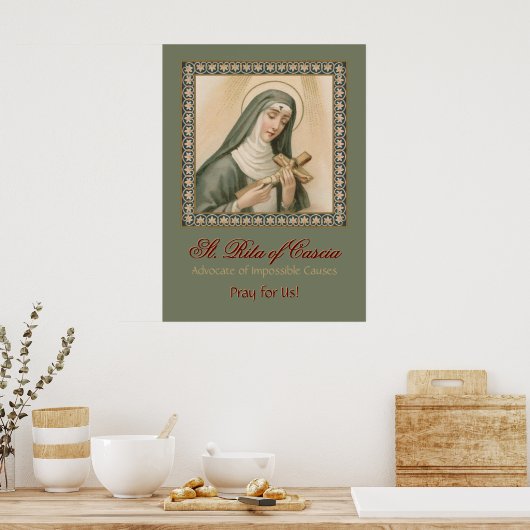 St. Rita van Cascia (M 015) Poster (Keuken)