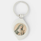 St. Rita van Cascia (M 015) Swirl Metal Sleutelhanger (Voorkant)