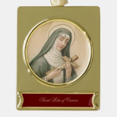 St. Rita van Cascia (M 015) Verguld Banner Ornament (Voorkant)