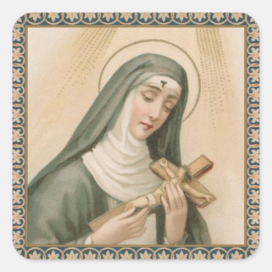 St. Rita van Cascia (M 015) Vierkante Sticker (Voorkant)