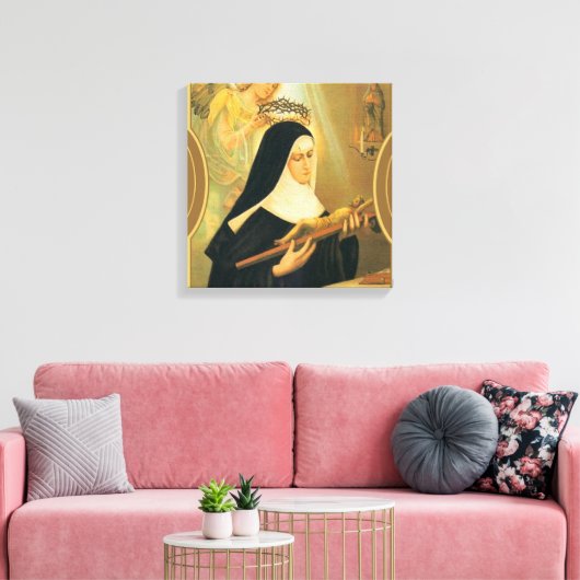 St. Rita van Cascia w/Crown of Thorns Angel Canvas Afdruk (Insitu (Woonkamer))