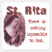 St. Rita Vierkante Sticker (Voorkant)