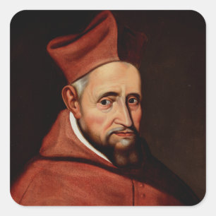 St. Robert Bellarmine Romeinse Bibliotheek Kunst Vierkante Sticker