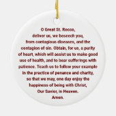 St. Rocco of St. Roch Round Prayer Ornament (Achterkant)
