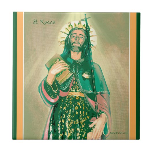 St. Rocco - San Rocco - St. Roch - keramische tege Tegeltje (Voorkant)
