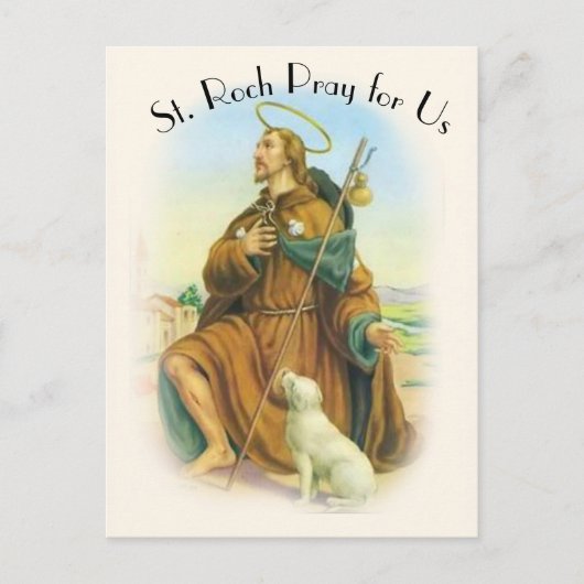 St. Roch Rocco: Italiaans Patron Saint of Dogs Briefkaart (Voorkant)