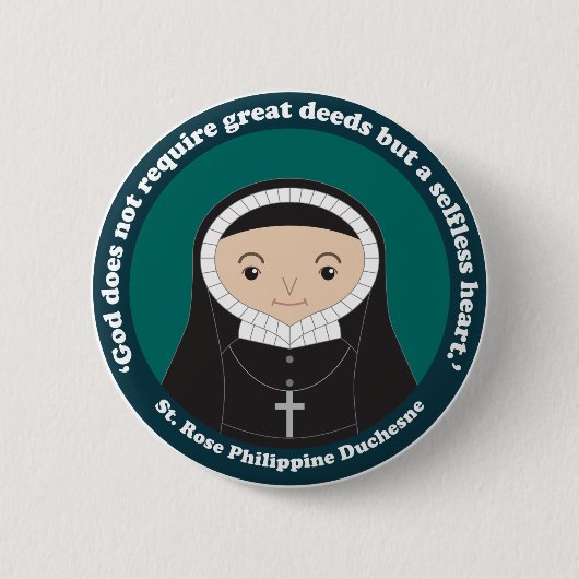 St. Roos Philippine Duchesne Ronde Button 5,7 Cm (Voorkant)