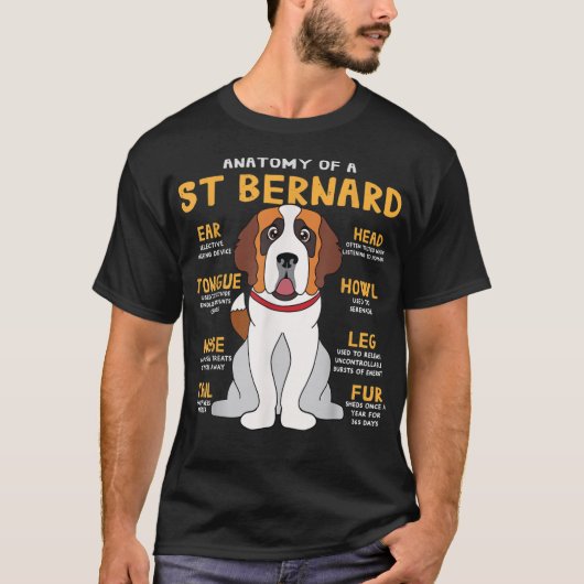 St Saint Bernard Anatomy Funny Dog mama Pa G T-shirt (Voorkant)