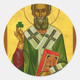 St Saint Patrick Portrait Ronde Sticker