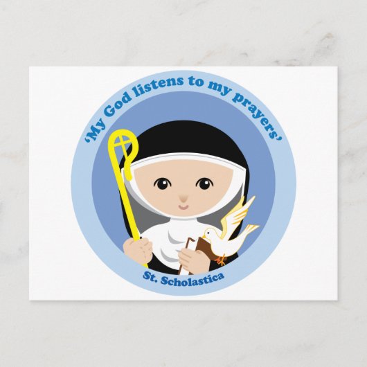 St. Scholastica Briefkaart (Voorkant)