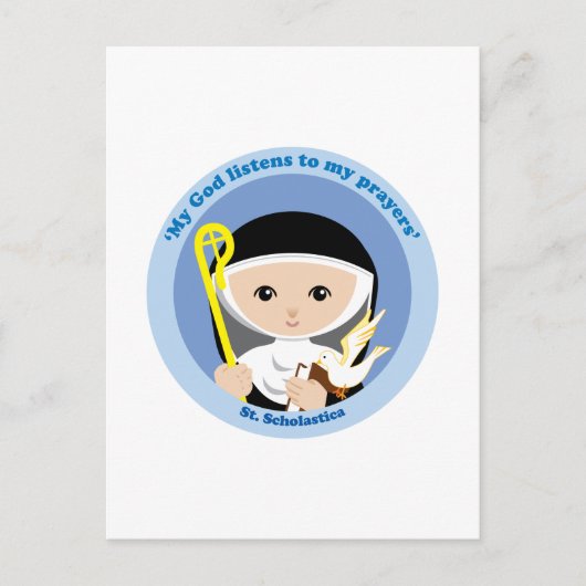 St. Scholastica Briefkaart (Voorkant)