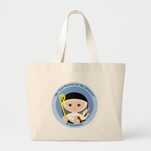 St. Scholastica Grote Tote Bag (Voorkant)