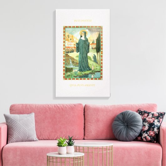St. Scholastica & St. Benedict Canvas Afdruk (Insitu (Woonkamer))