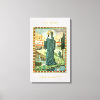 St. Scholastica & St. Benedict Canvas Afdruk