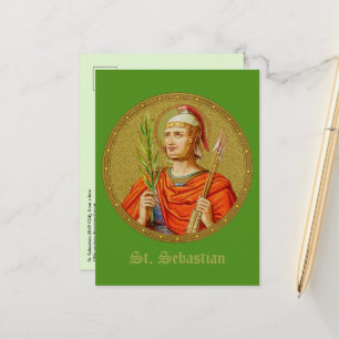 St. Sebastiaan (SNV 24) (Rond beeld) Verticale paa Briefkaart