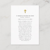 St. Sebastiaan van San Francisco Jackson Prayer Ka Plaatskaartje (Achterkant)