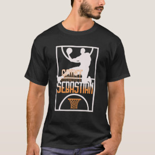 St Sebastian Basketball Dunk Patron Sint-Sport T-shirt