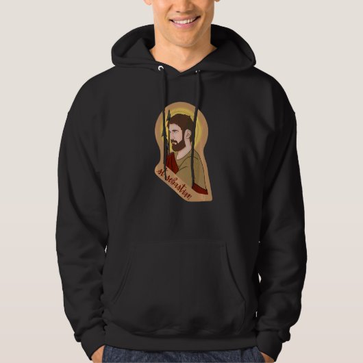 St Sebastian Boogschieten Boogschutter Katholieke Hoodie (Voorkant)