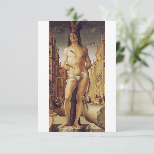St Sebastian by Liberale Da Verona Bedankkaart (Staand voorkant)