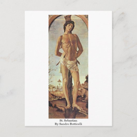 St. Sebastian door Sandro Botticelli Briefkaart (Voorkant)