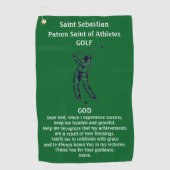 St. Sebastian Patron St. Atleten Golf Katholiek Golfhanddoek (Voorkant)