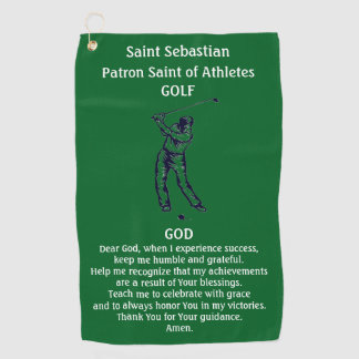 St. Sebastian Patron St. Atleten Golf Katholiek Golfhanddoek