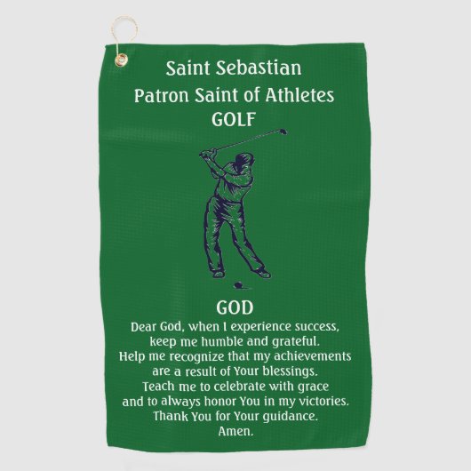 St. Sebastian Patron St. Atleten Golf Katholiek Golfhanddoek (Voorkant)