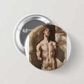 St Sebastian Ronde Button 5,7 Cm (Voorkant /achterkant)