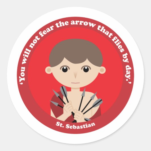 St. Sebastian Ronde Sticker (Voorkant)