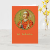 St. Sebastian (SNV24) (RndIm) Blank Wenskaart Kaart (Gele Bloem)