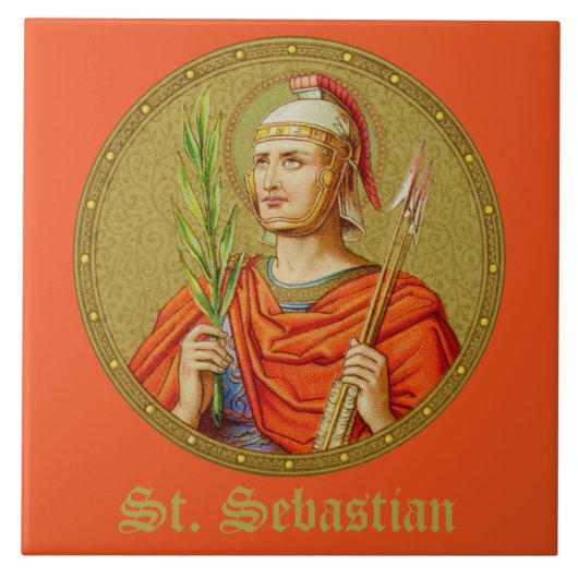 St. Sebastian (SNV 24) (Ronde Afbeelding) Tegel 1 Tegeltje (Voorkant)