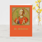 St. Sebastian (SNV 24) (SqIm) Vert Blank Groet Kaart (Gele Bloem)